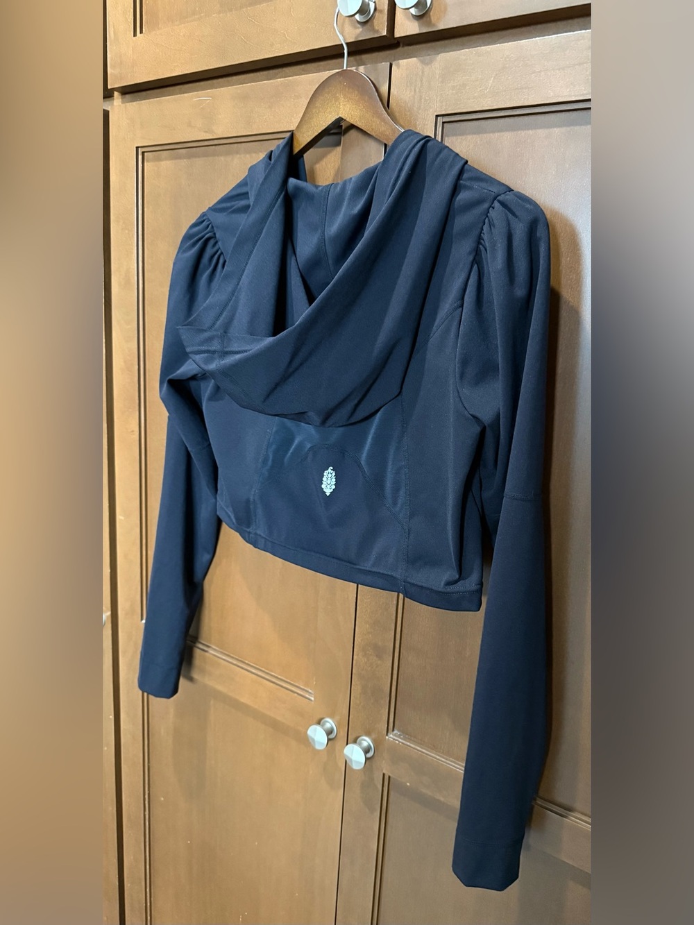 Free People Movement XS Cropped Double Zip Mesh Back Hoodie